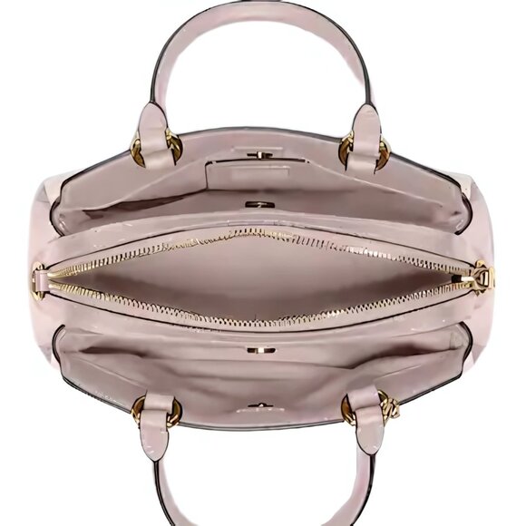 COACH Leather Washed Mauve Mini Lillie Carryall Golden Hardware Feet NWT - Picture 3 of 11